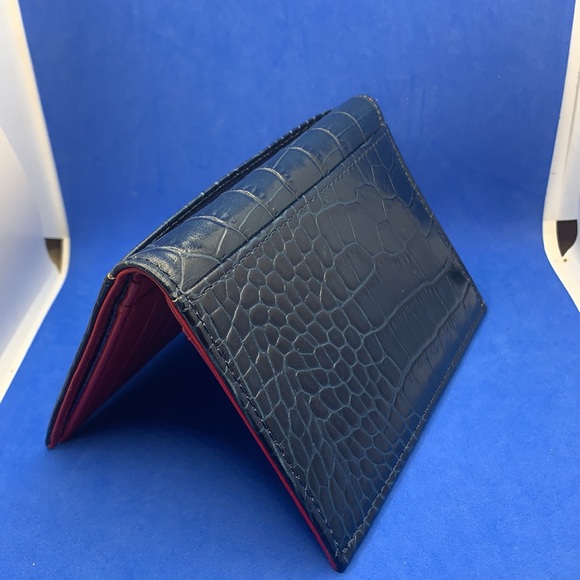 ETRO WALLET Stunning bi color blue outer red interior